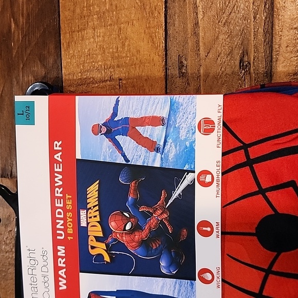 ClimateRight by Cuddl Duds Spiderman Boys Thermal Set Size Large 10/12 - Picture 3 of 11